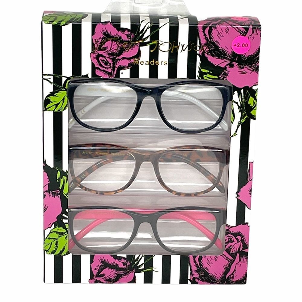 Betsey Johnson Reading Glasses, Strength +2.00